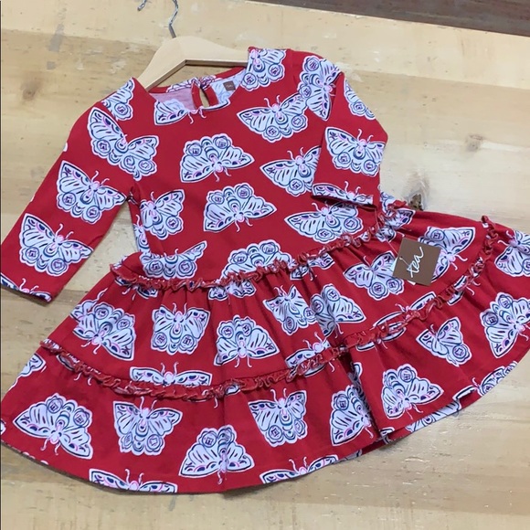 Tiered red butterfly dress Tea Collection - Picture 1 of 5